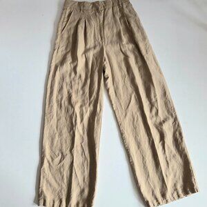Wilfred high waisted wide leg linen bland pants
